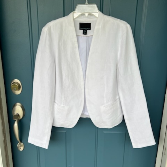 CYNTHIA ROWLEY WHITE LINEN JACKET SIZE MEDIUM - Picture 14 of 14